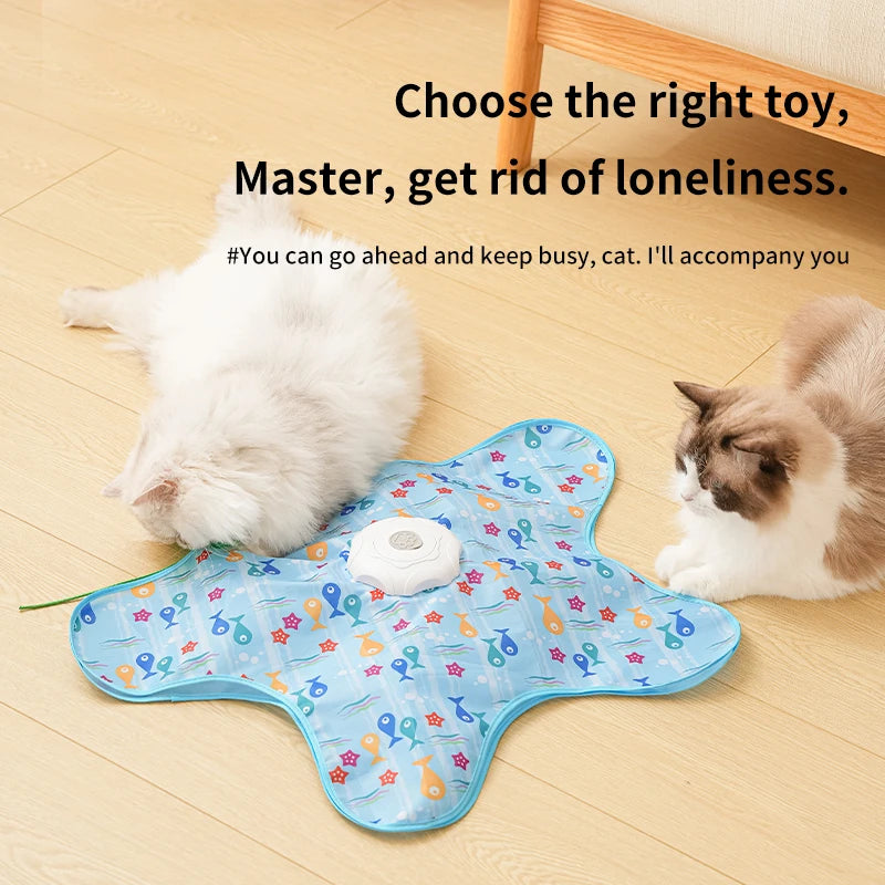 Juguete Interactivo Automático para Gatos con Varita de Plumas Giratoria