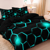 Geometric 3D Hexagonal Honeycomb Duvet Cover Set