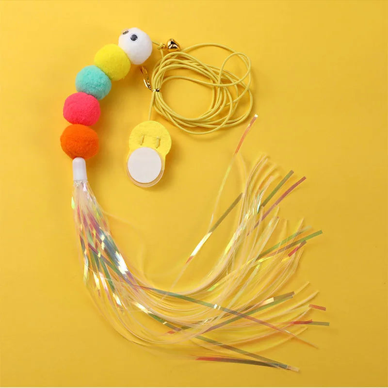 Juguete Colgante Automático para Gatos con Plumas y Cuerdas