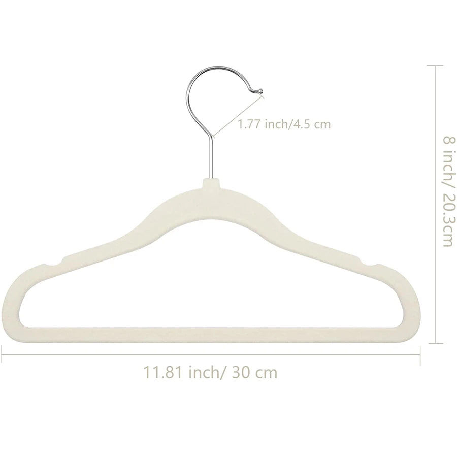 Kids' Velvet Non-Slip Slim Hangers with 360° Swivel Hooks (10-Pack)