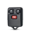 Black replacement remote key fob with lock and audio buttons for Ford, Mercury, and Mazda vehicles