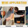 A collage showing various tradespeople: an electrician, a carpenter, someone doing house work, and a construction worker.