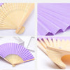 Classic Bamboo Folding Fan with Blank Canvas Design