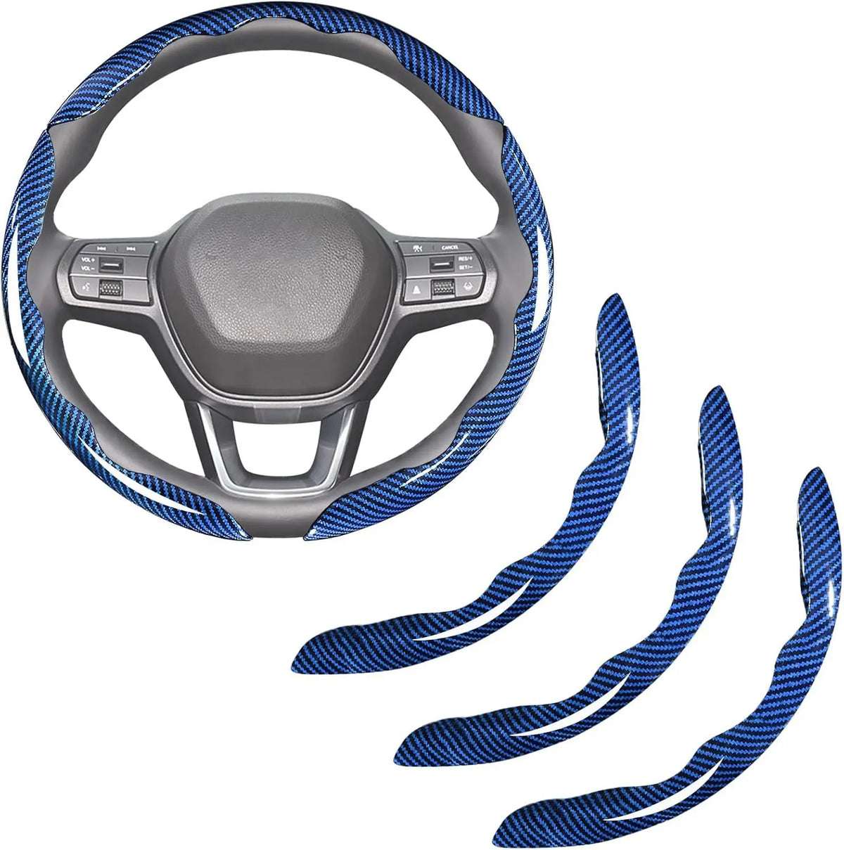Carbon Fiber & Leather Steering Wheel Cover