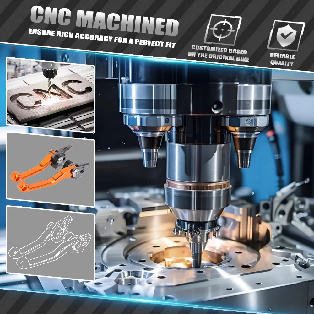 CNC machined aluminum clutch and brake lever set for motorcycles