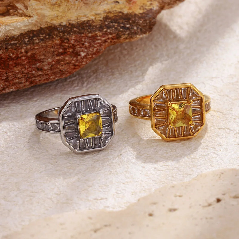 Art Deco Statement Ring with Cubic Zirconia
