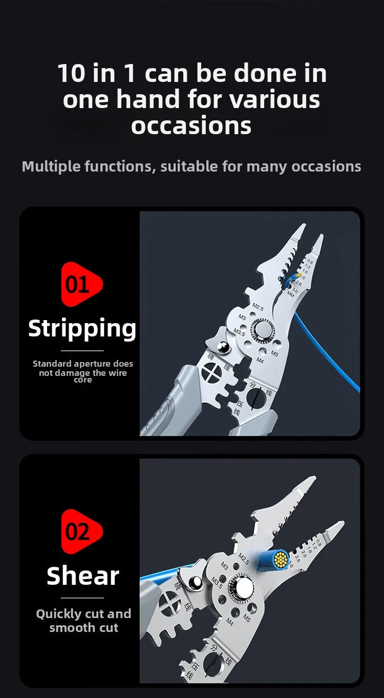 Heavy Duty Multifunctional Wire Stripping Pliers