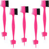 A set of bright pink edge control brushes for hairlines and wigs.