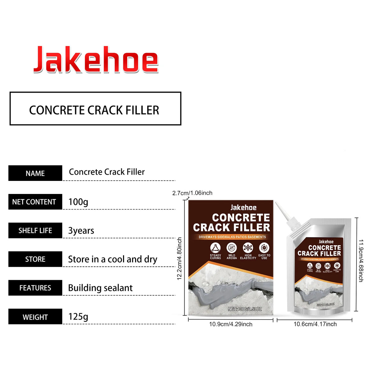 Self-Leveling Concrete Crack Filler & Waterproof Sealant
