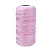 Pink ice cotton silk thread wound into a spool for knitting and crochet