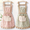 Retro Blumen-Rüschen-Rand Küchen-Schürze