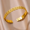 Adjustable Gold-Tone Stainless Steel Cuff Bracelet