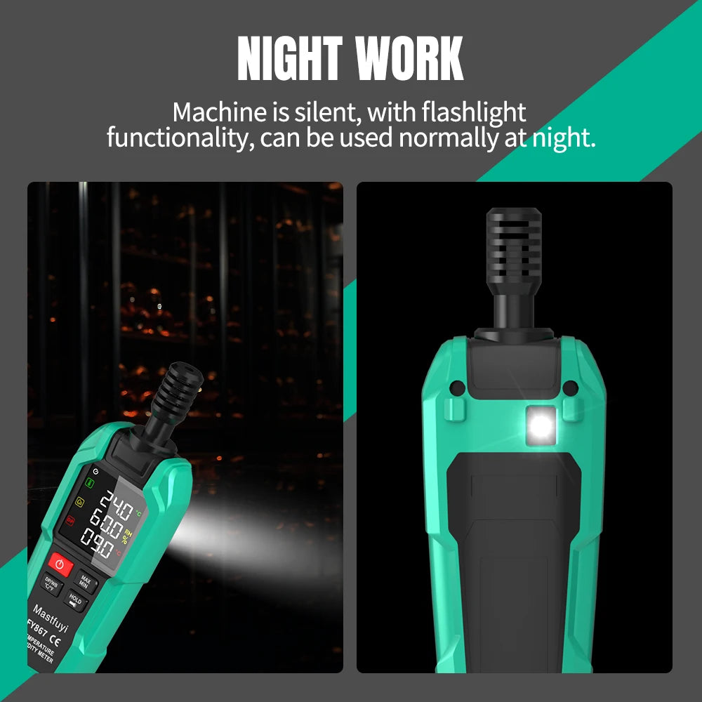 Professional Digital Thermohygrometer with Color Display