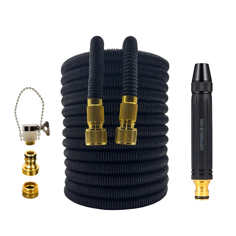 Expandable Garden Hose with High-Pressure Spray Nozzle