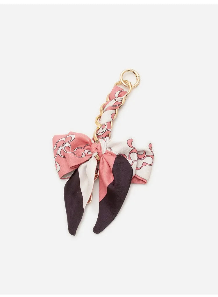 Elegant Bow Chain Bag Strap with Hanging Charm