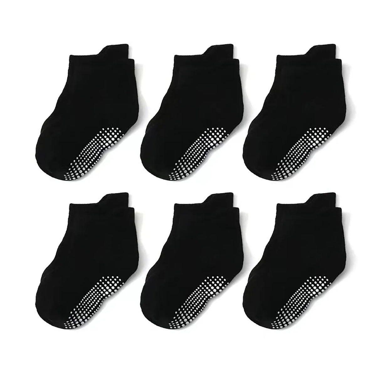Baby Cotton Anti-Slip Socks (6-Pack) for Toddlers