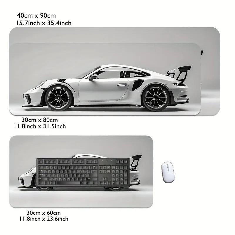 Extra-Large Sports Car Gaming Mouse Pad with Non-Slip Base