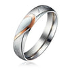 Half-Heart Stainless Steel Promise Rings for Couples