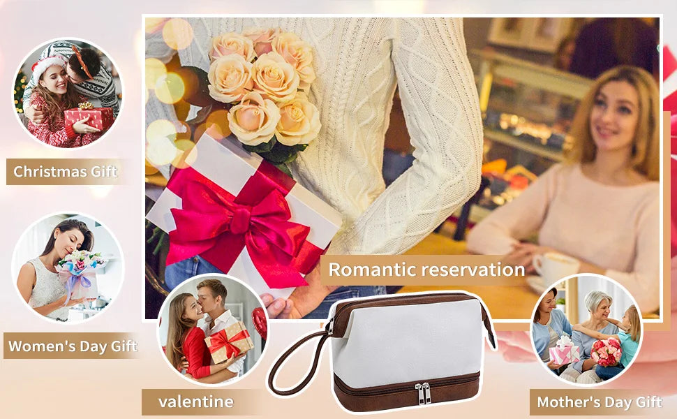 Large-Capacity Waterproof Travel Makeup Bag with Durable PU Leather & Smart Organization