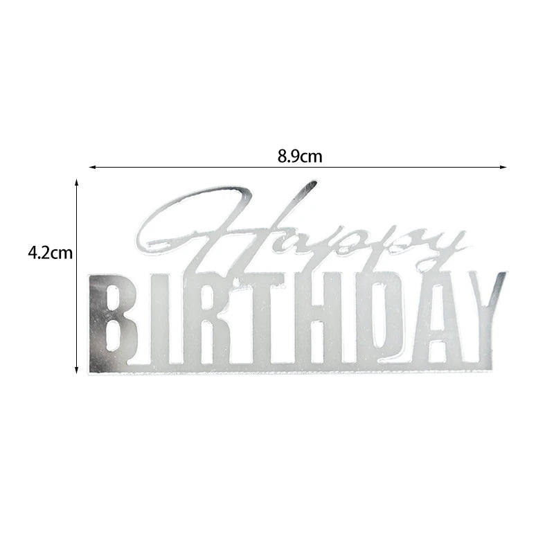 Golden Acrylic Happy Birthday Cake Topper