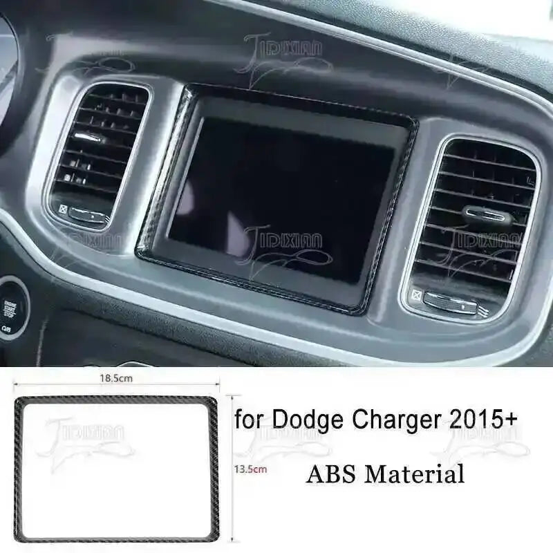 Carbon fiber interior trim kit for Dodge Charger 2015+ featuring an ABS material panel.