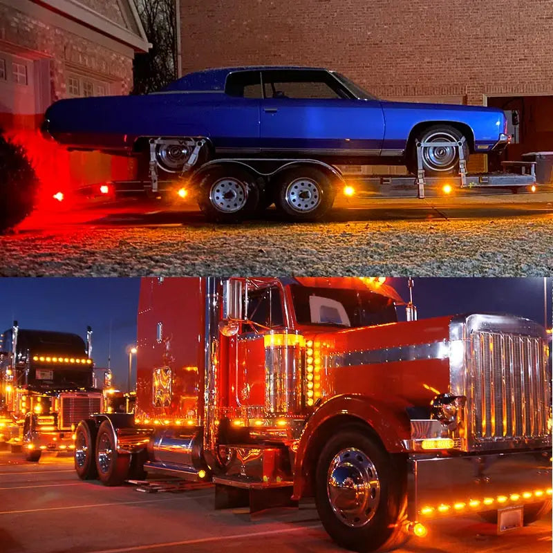 Compact LED Watermelon Side Marker Light with Flashing Turn Signal