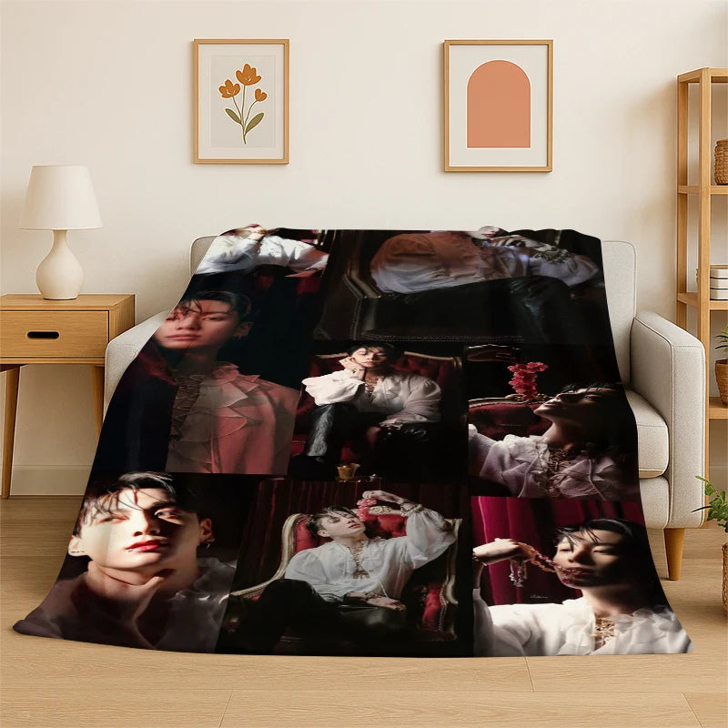K-Pop BTS Jeon Jungkook Flannel Throw Blanket