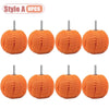 Set of eight orange drill polishing sponge cones for wheels and automotive detailing