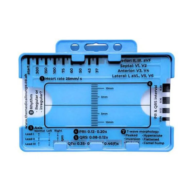ECG 7-Step Interpretation Ruler Card