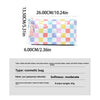 Large-Capacity Striped Cosmetic Bag with Contrasting Design