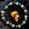 Yellow Tiger Eye and Green Aventurine Stone Bracelet