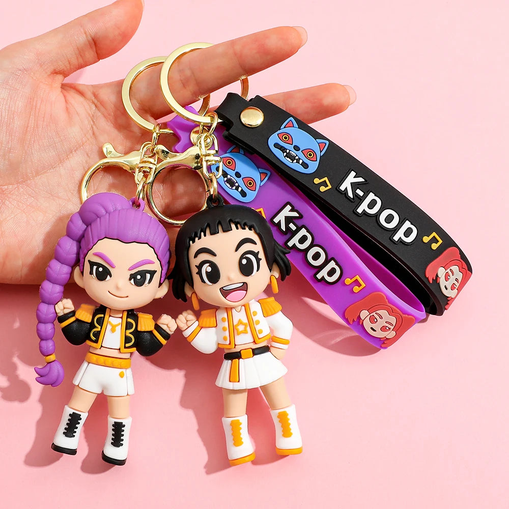Rumi Mira & Zoey Anime Character Keychain Set