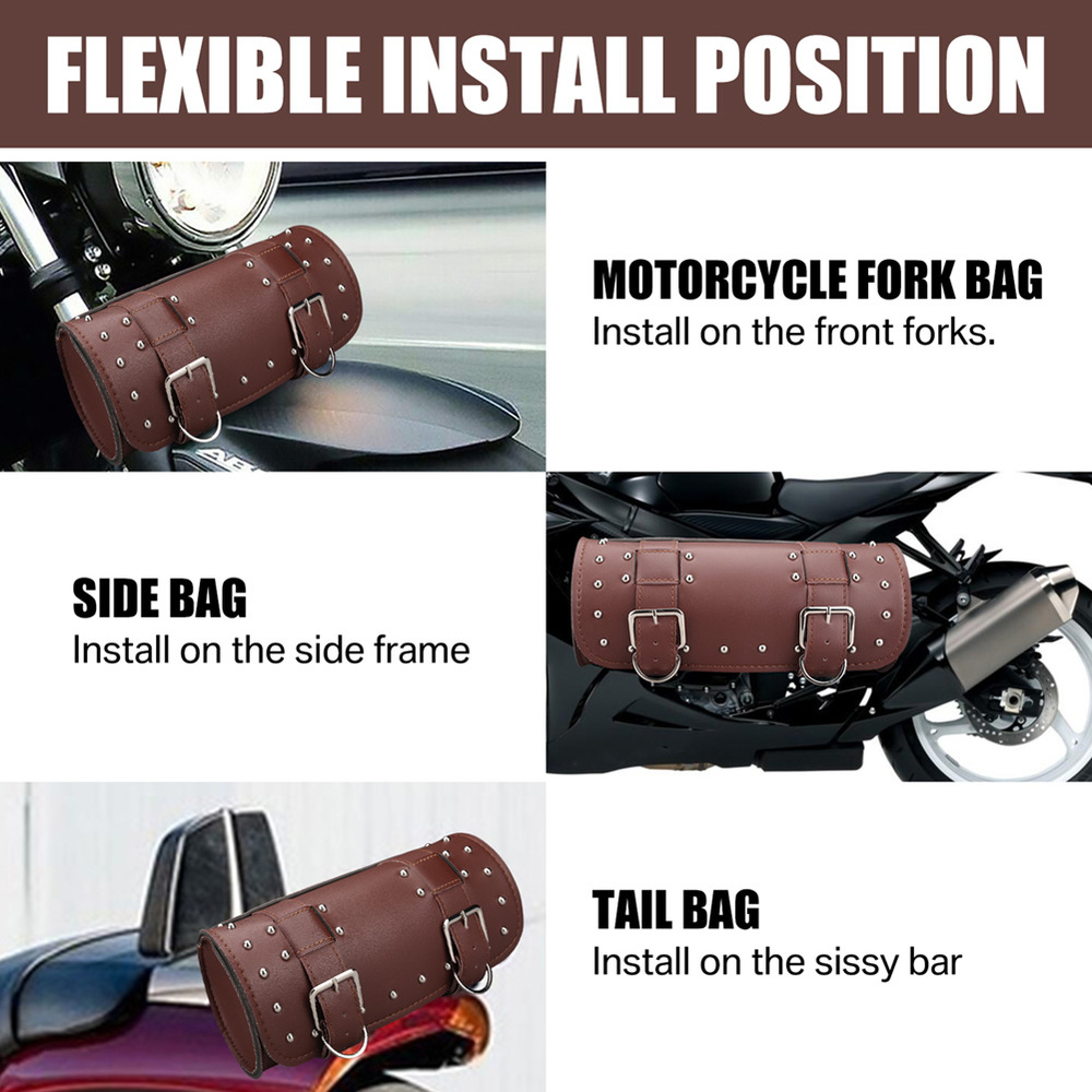 Motorcycle PU Leather Utility Saddlebag