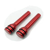 A pair of red aluminum alloy car door lock pins shown against a white background.