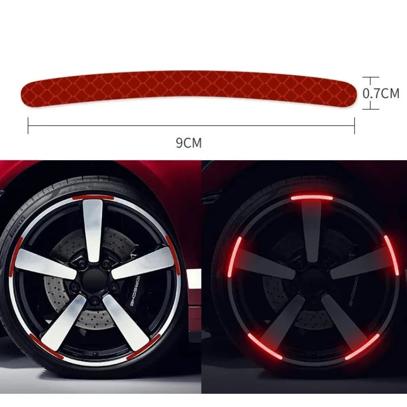 Multicolor Reflective Wheel Hub Stickers for Cars and Motorcycles