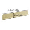 A beige flexible silicone sink splash guard measuring 39.5cm or 15.55in long and 6.5cm or 2.56in high.
