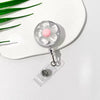 Floral Retractable Badge Reel with Clear ID Holder