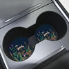 Non-Slip Waterproof Car Cup Holder Coasters with Floral Design