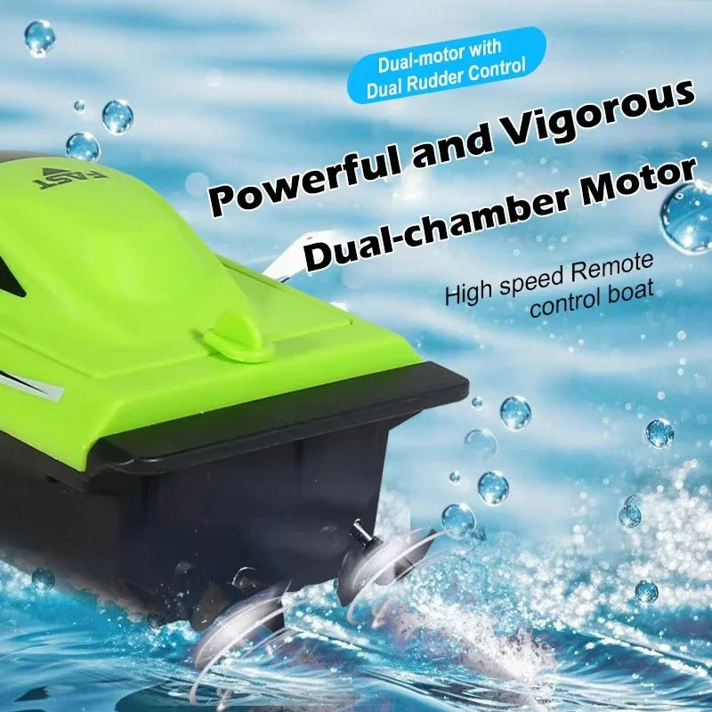 High-Speed Remote Control Boat with Dual Propellers
