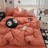 Solid Black Microfiber Duvet Cover Set with Pillowcases