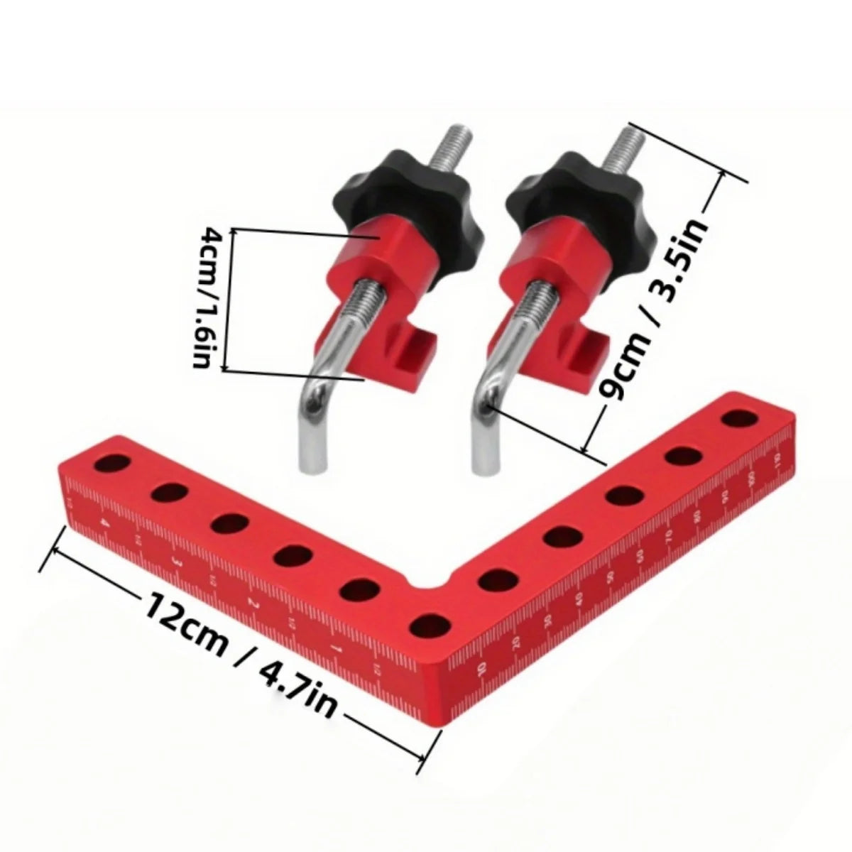 Aluminum Alloy Right Angle Clamp with 90-Degree Positioning Ruler
