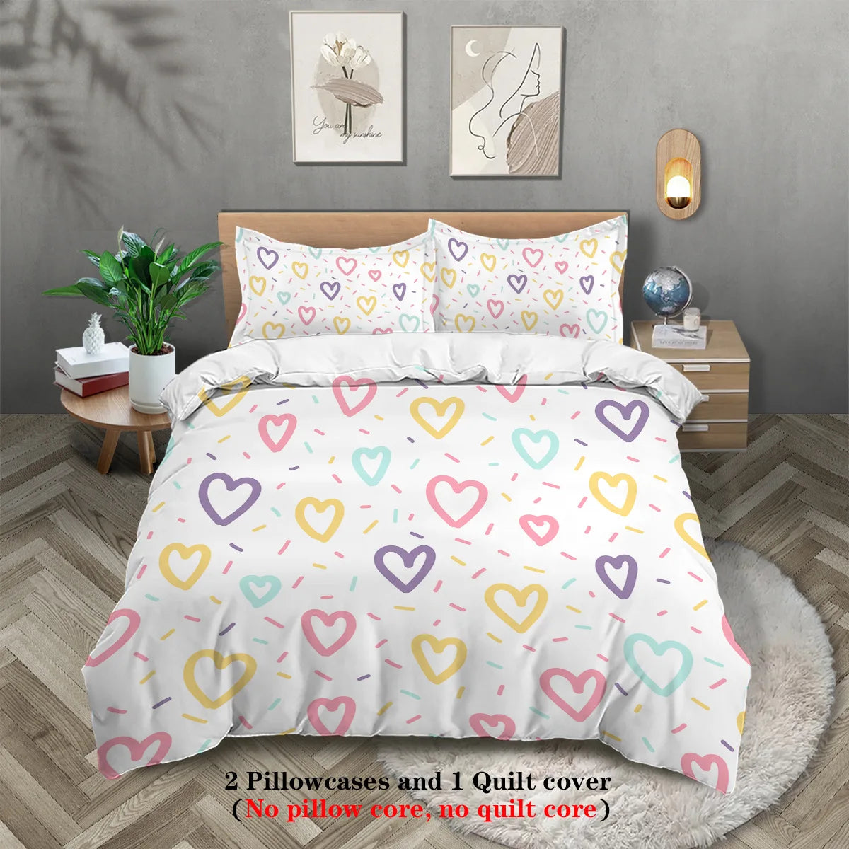 3-Piece Microfiber Comforter Set with Duvet Cover and Pillowcases