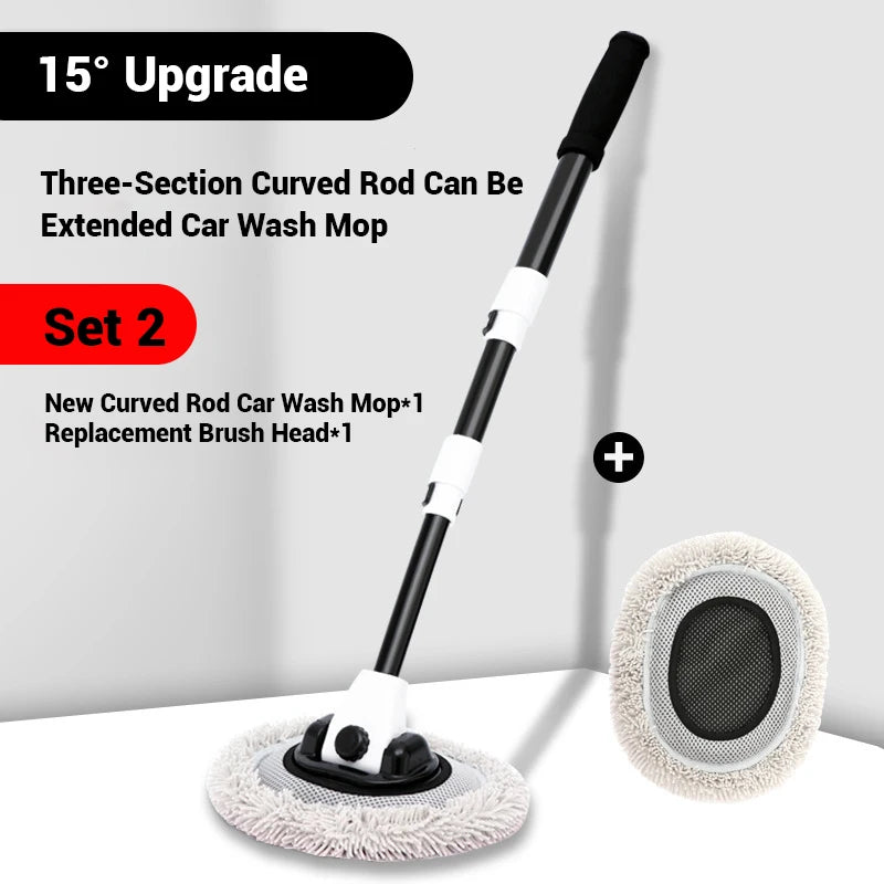 Telescopic Car Wash Brush with Rotating Chenille Head