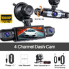 4-Channel 360° Dash Cam with Full Vehicle Coverage and Night Vision