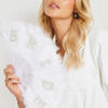 Elegant White Feather Fan for Weddings and Bridal Events