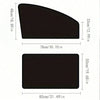 Two black magnetic car window sunshades shown with dimensions and angles.
