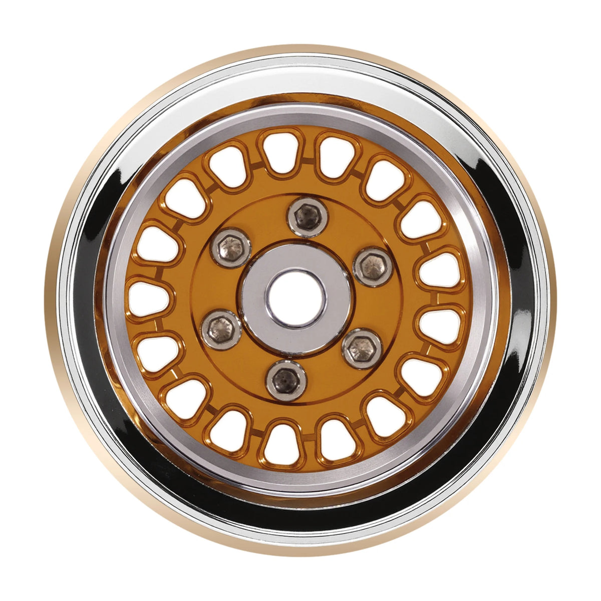 INJORA 1.0" Modular Beadlock Wheels for 1/18 1/24 RC Crawlers - Brass & Aluminum