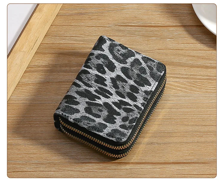 Leopard Print RFID Blocking Compact Wallet