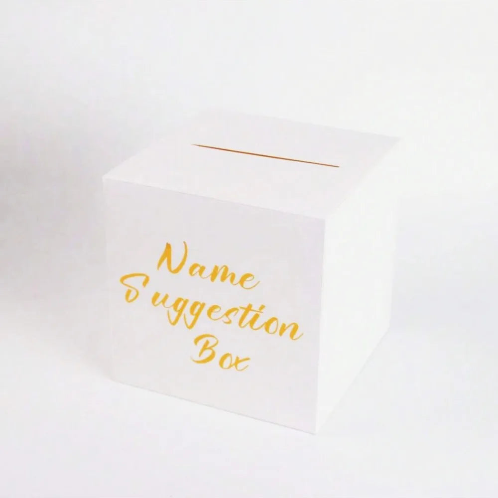Elegant White & Black Wedding Card Box with Greeting Cards