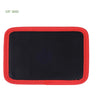 A black tool mat with a red border and magnetic grip for tools.
